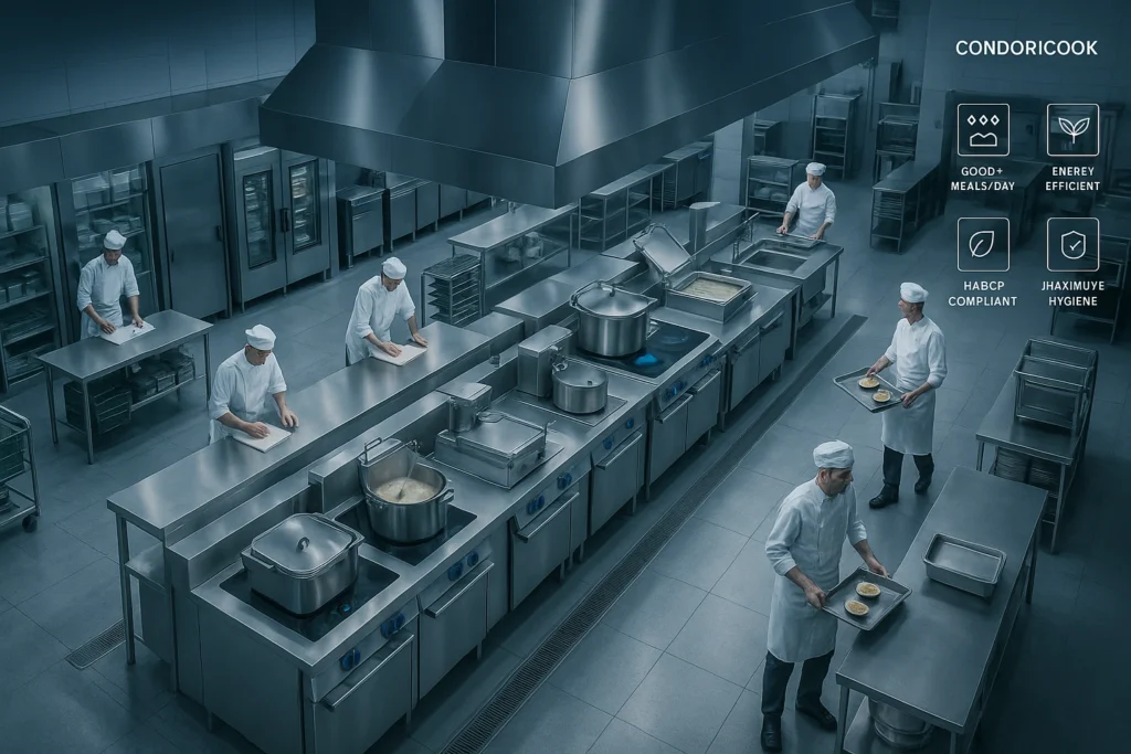 طراحی بهینه آشپزخانه صنعتی برای ظرفیت بالای 5000 پرس