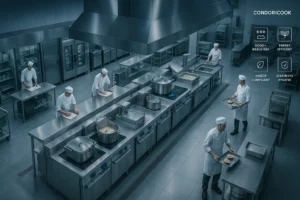 طراحی بهینه آشپزخانه صنعتی برای ظرفیت بالای 5000 پرس