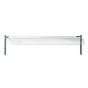 رف کانتر استیل با نور و شیشه حک لوگو – کندری کوک