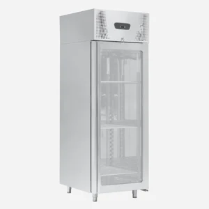 یخچال ایستاده تک درب شیشه‌ای صنعتی تمام استیل – کندری کوک