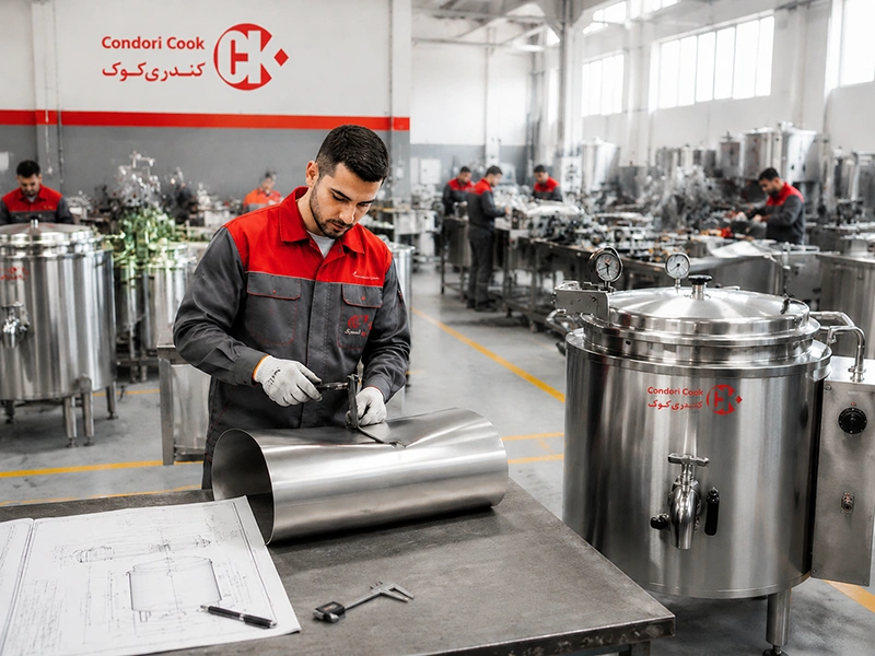 کندری کوک از چه نوع استیلی در تولید دیگهای صنعتی استفاده میکند؟